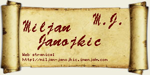 Miljan Janojkić vizit kartica